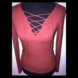 $5 Sale! Forever 21 Lace Up Blouse